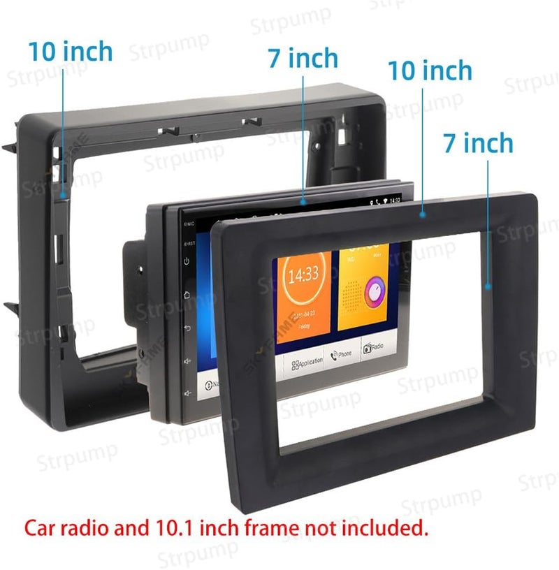 Strpump Store 10.1'' to 7'' Inch Universal Car Radio Stereo Fascia Frame Adapter in Dash Panel Trim Bezel Conversion - Image 3